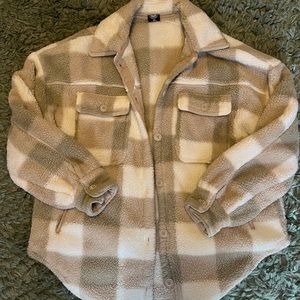 Cream Plaid Shacket